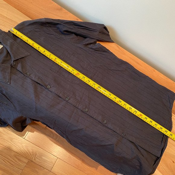 3 for 20$, Kenneth Cole Men 100% Cotton Black Stripe Button Up Shirt Size XL - Picture 5 of 9